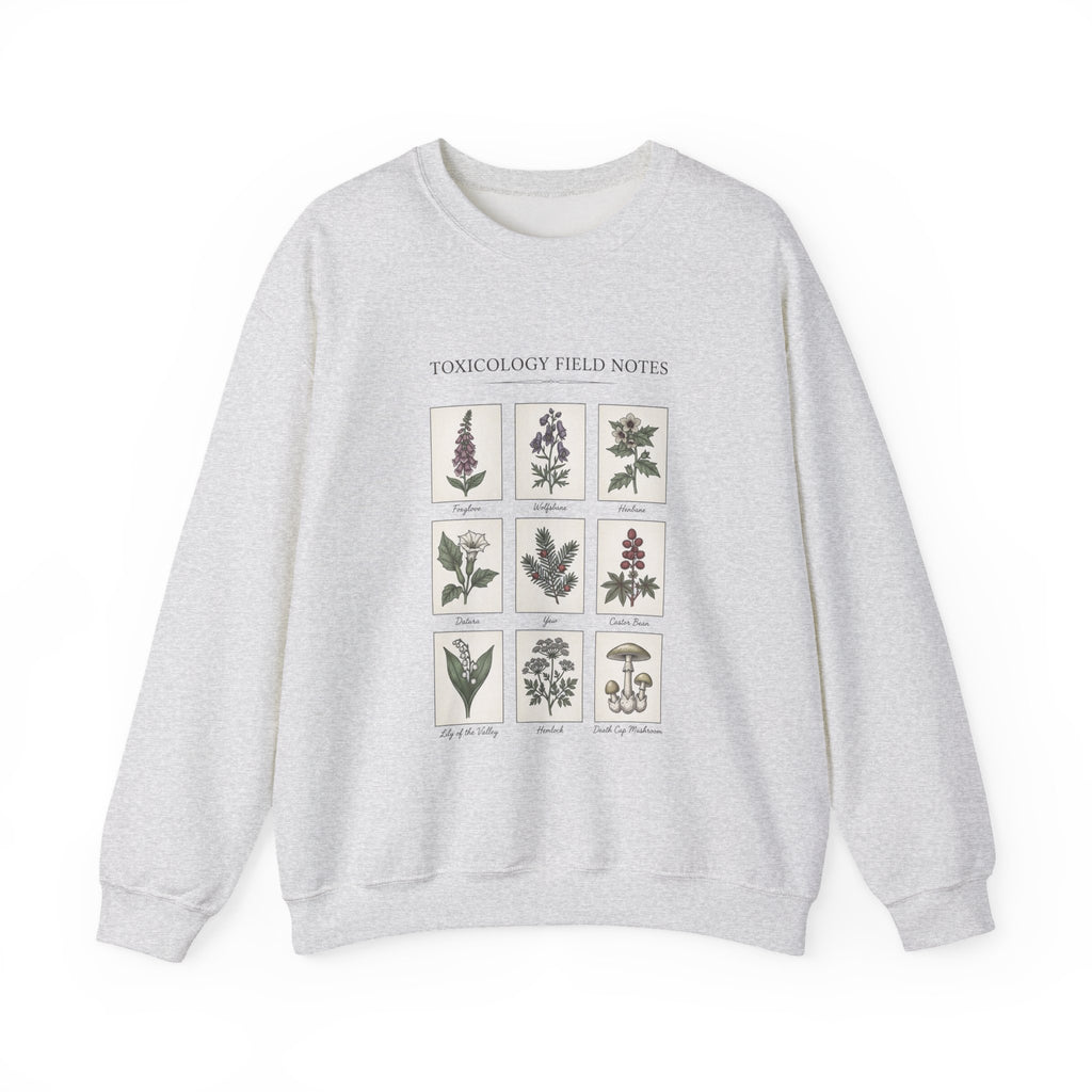 Toxicology Field Notes botanical print Sweatshirt | Gothic botanicals, vintage herbarium — view 6