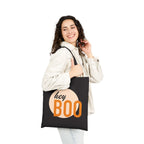 Hey Boo Cotton Tote — Cute Retro Halloween Reusable Bag — view 1