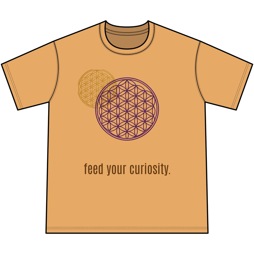 Curiosity Tee — 'Feed Your Curiosity' Flower of Life Graphic T-Shirt — view 8