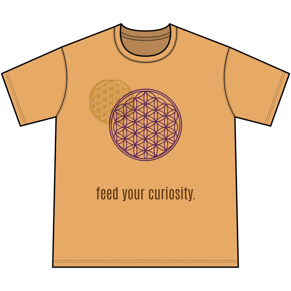 Curiosity Tee — 'Feed Your Curiosity' Flower of Life Graphic T-Shirt — view 8