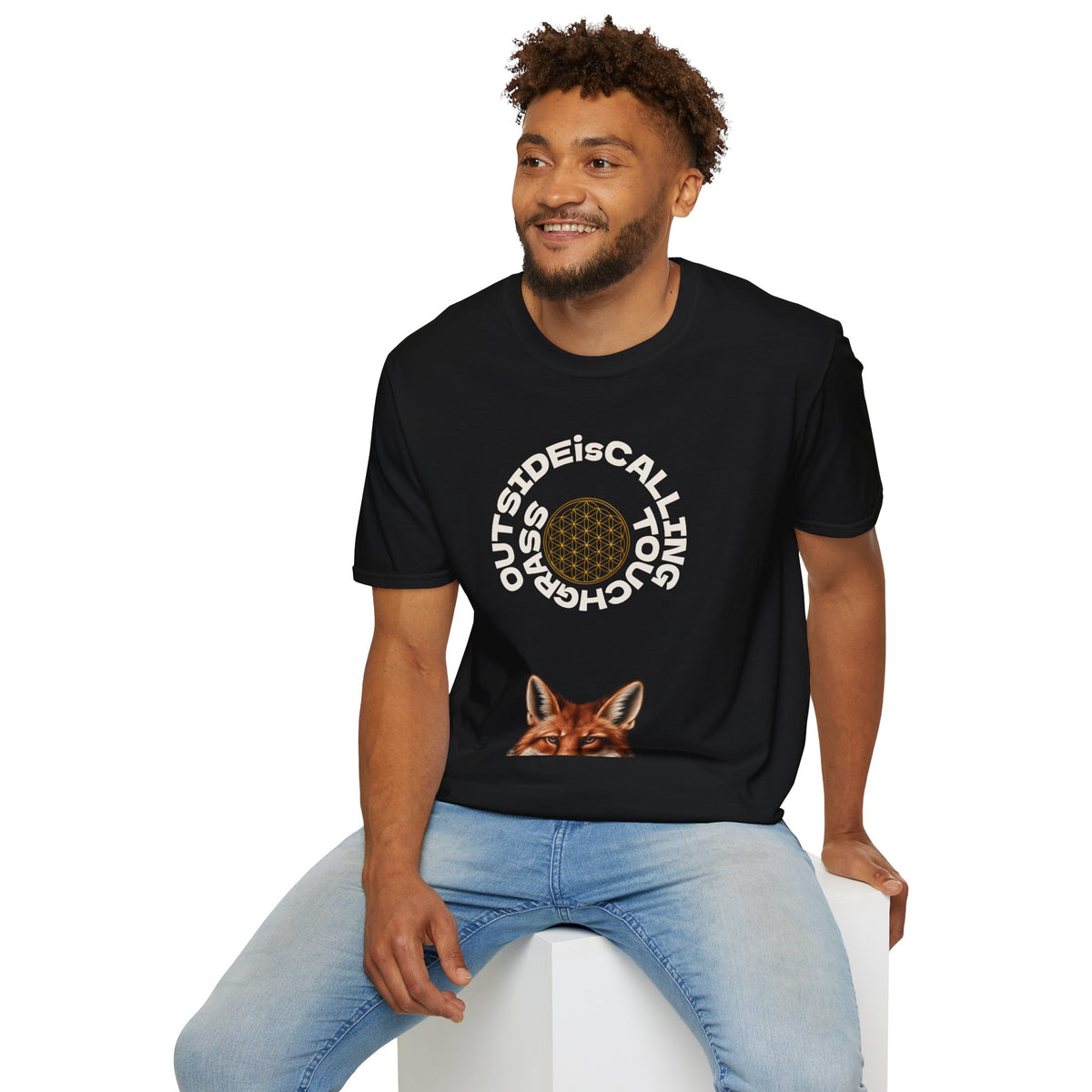 Touch Grass Fox — Outside Is Calling | Super-Soft Unisex T-Shirt — view 15