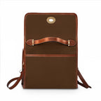 Vintage-Inspired Satchel Bag — Floral Accent, Leather Trim Waterproof Canvas Shoulder Bag — view 3