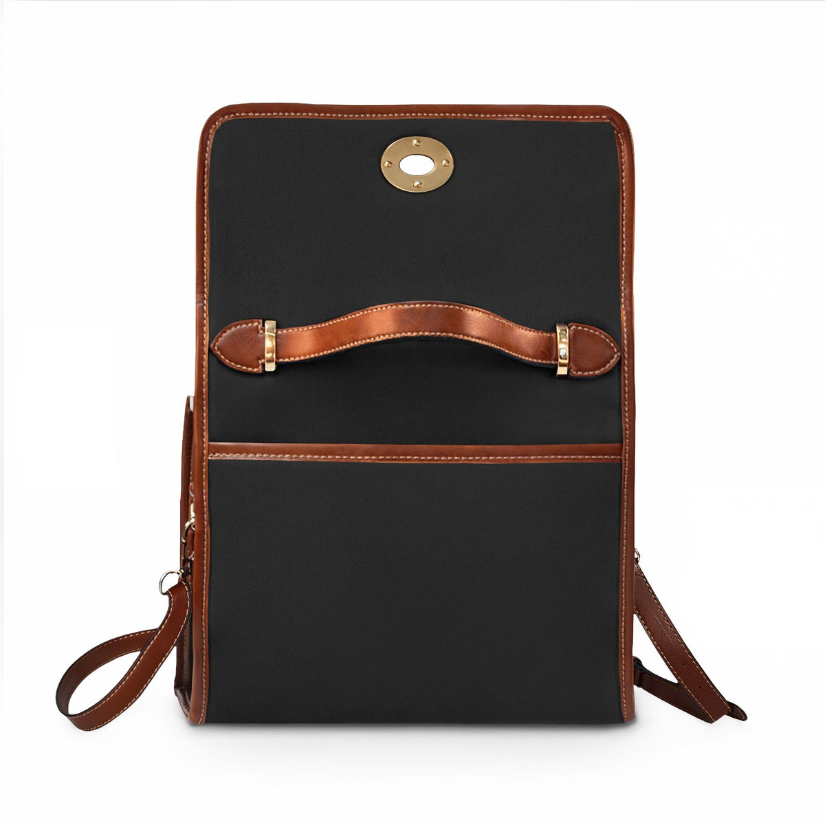 Minimalistic Dreamy Satchel Bag – Vintage Floral Accent, Leather-Trimmed Waterproof Handbag