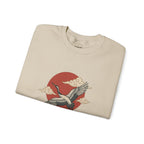 Traditional Tattoo-Style Crane Illustration Sweatshirt | Vintage Flash, Limited Palette — view 37