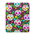 Sugar Skull Sherpa Blanket – Colorful Day of the Dead Throw