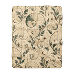 Vintage Botanical Sherpa Blanket – Moon & Vine Fleece Throw