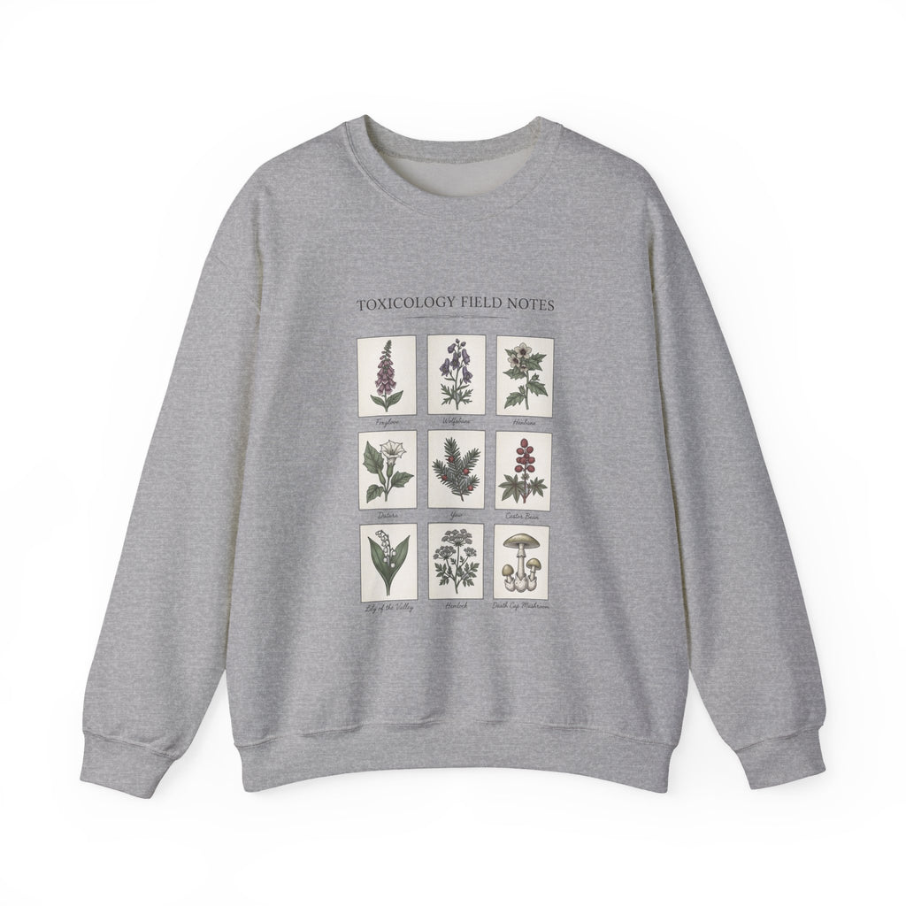 Toxicology Field Notes botanical print Sweatshirt | Gothic botanicals, vintage herbarium — view 5