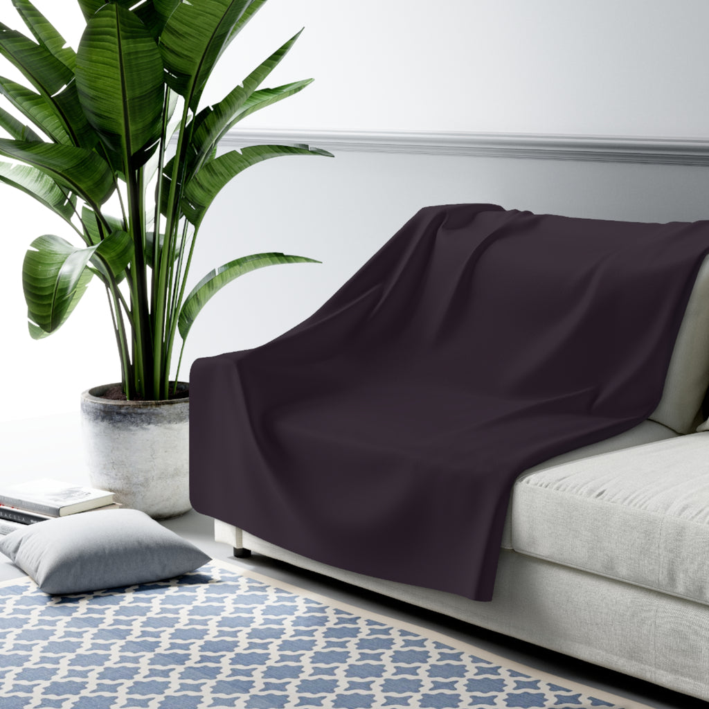 Black Plum Sherpa Fleece Blanket – product view 3