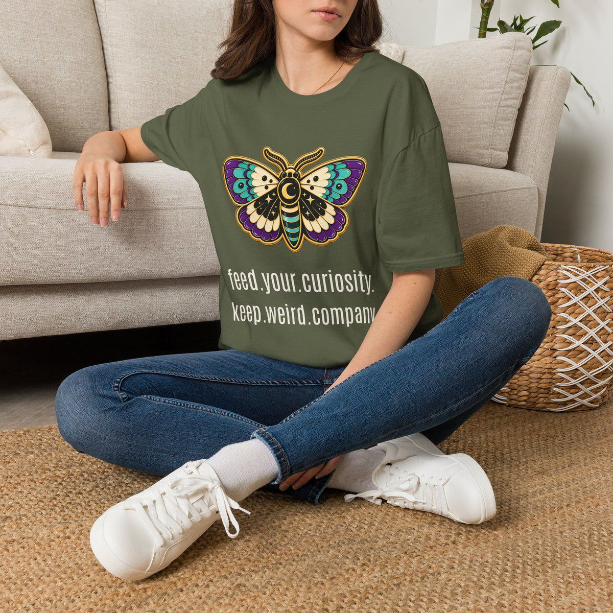 Feed Your Curiosity — Moth Super-Soft Tee | Abbey Johanna — view 2