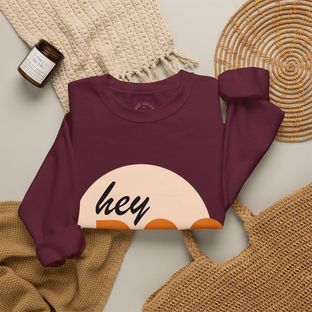 hey BOO Crewneck Sweatshirt — Cute Halloween Graphic Pullover — view 15