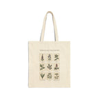 Gothic Botanical Print Tote, Vintage Herb Illustration Canvas Tote — view 1