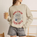 Make a Plan Then Vote Sweatshirt | Midterm Elections Voter Reminder — view 1