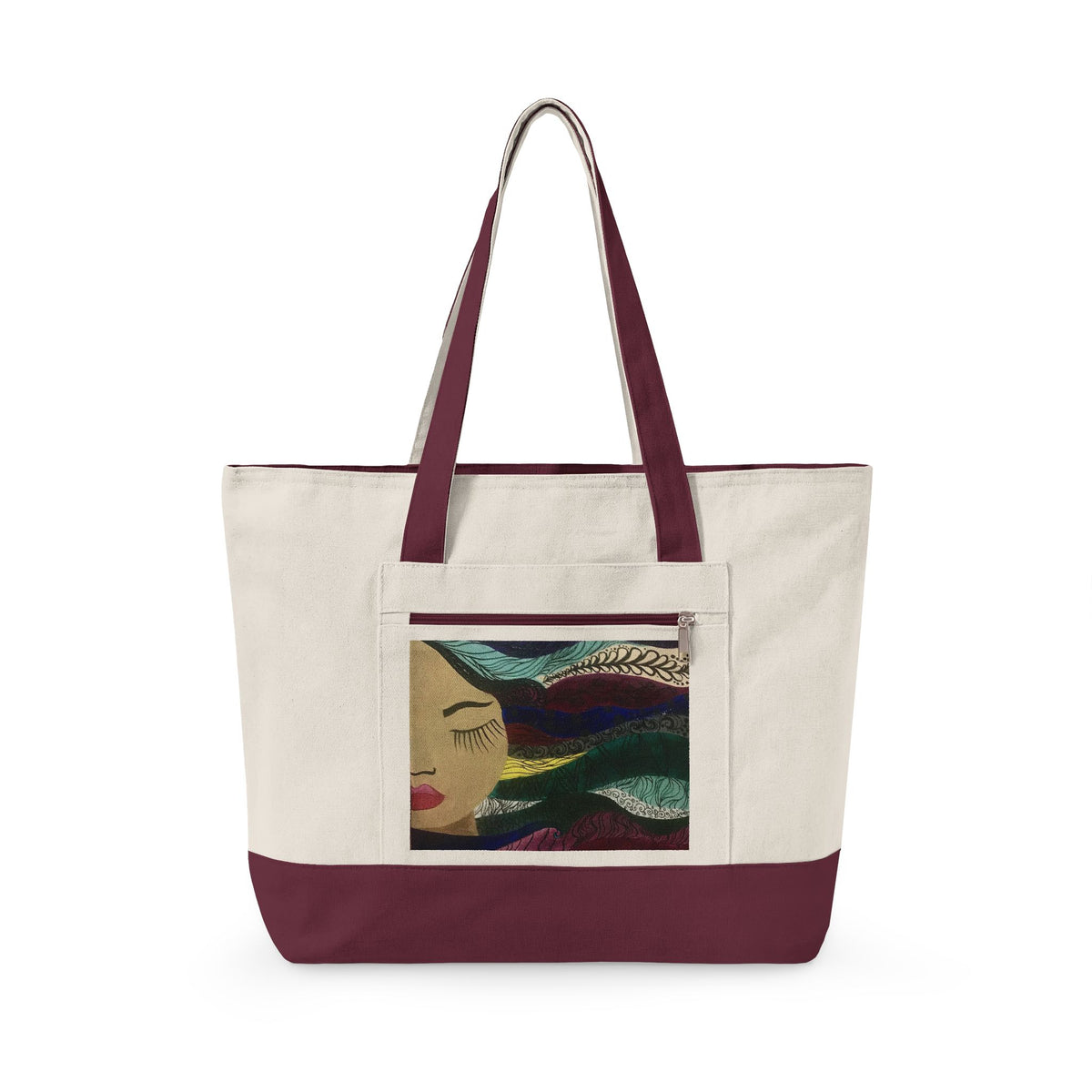 Peace…Finally – Abstract Art Zippered Canvas Tote | Original Artist Carryall — view 3