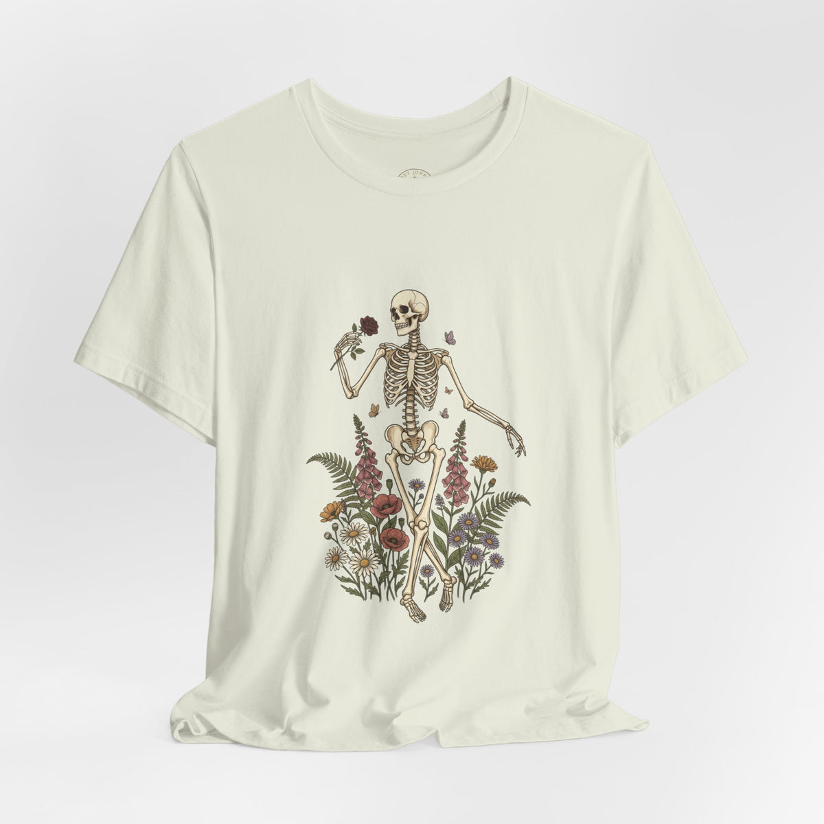 Skeleton with Wildflowers Tee | Gothic Botanicals, Victorian Floral — view 8