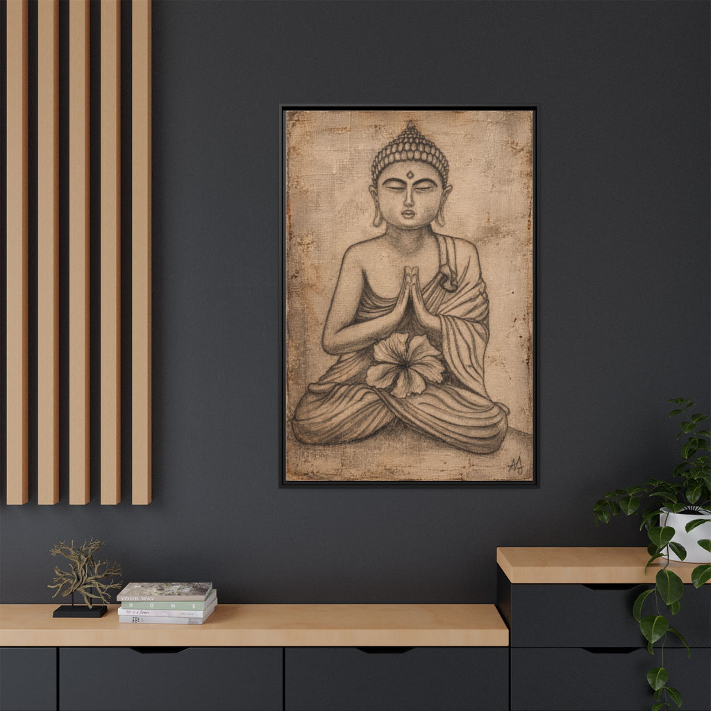 The Quiet Within — Framed Canvas Art | Original Pencil-on-Canvas Artwork by Abbey Johanna — view 2