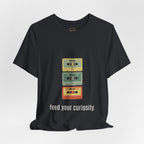 Feed Your Curiosity retro cassette tape graphic T-shirt — product view 8