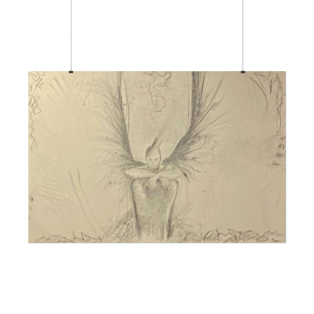 The Guardian — Original Charcoal Fine Art Print | Textured Watercolor Paper