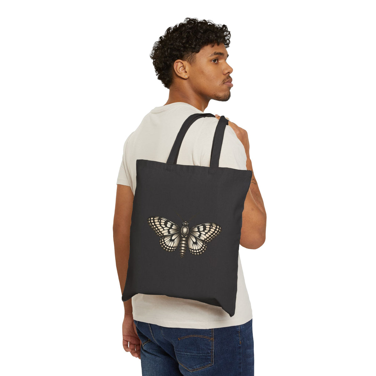 Cute Moth — Cotton Canvas Tote Bag | Abbey Johanna — view 1