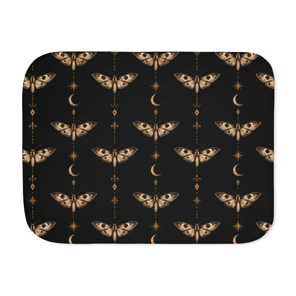 Moon & Moth Sherpa Blanket — Cozy Celestial Throw for Mystical Home Décor — view 2