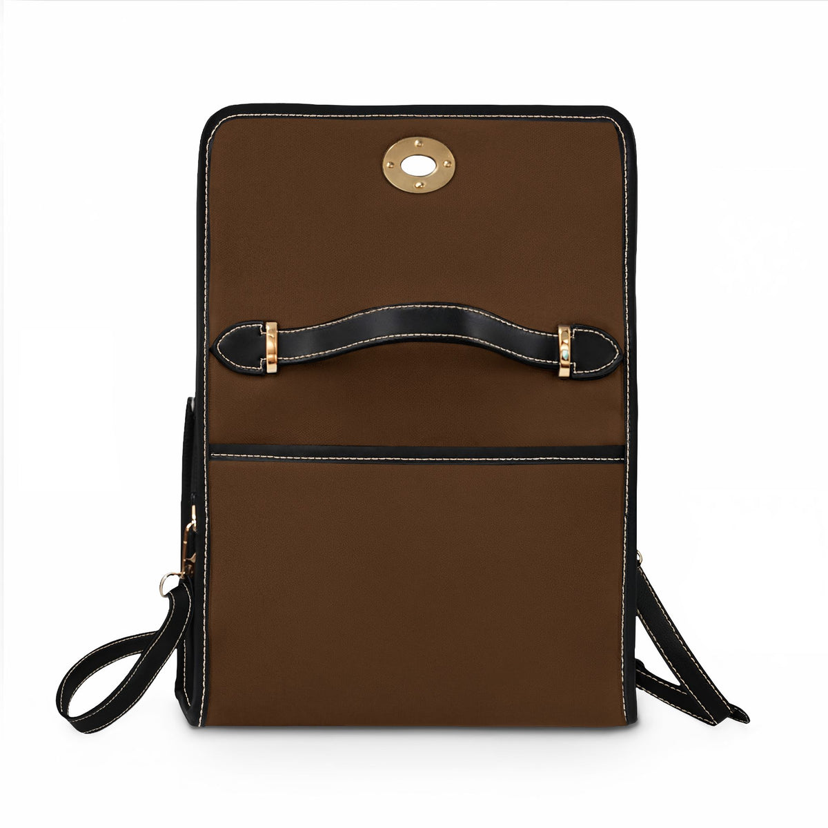 Vintage-Inspired Satchel Bag — Floral Accent, Leather Trim Waterproof Canvas Shoulder Bag — view 6