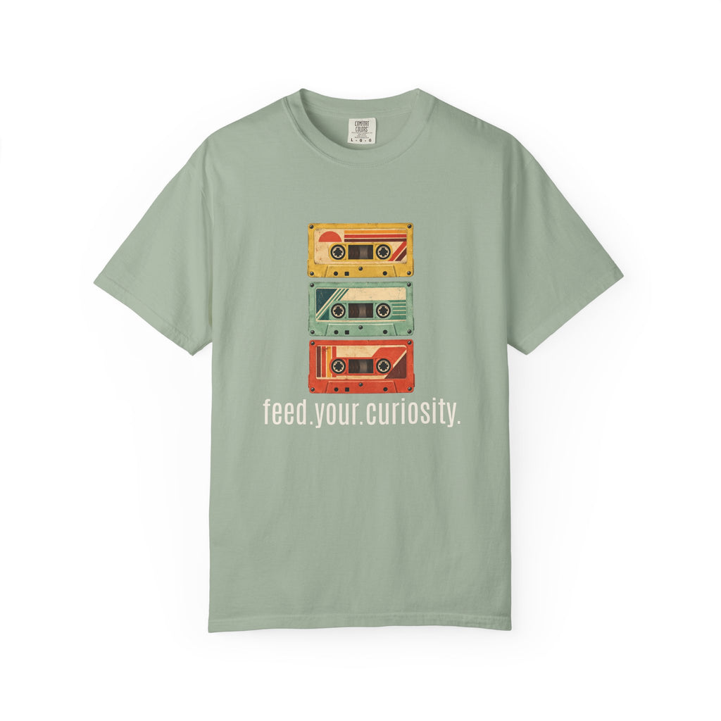 T-Shirt — Vintage Cassette Stack “feed.your.curiosity.” Retro Music Tee — view 40