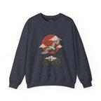 Traditional Tattoo-Style Crane Illustration Sweatshirt | Vintage Flash, Limited Palette — view 9