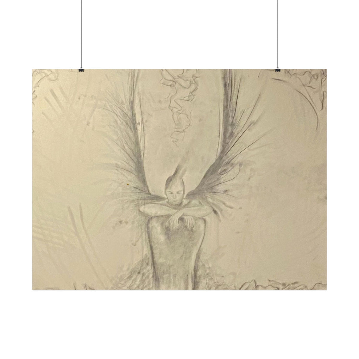The Guardian — Original Charcoal Fine Art Print | Textured Watercolor Paper