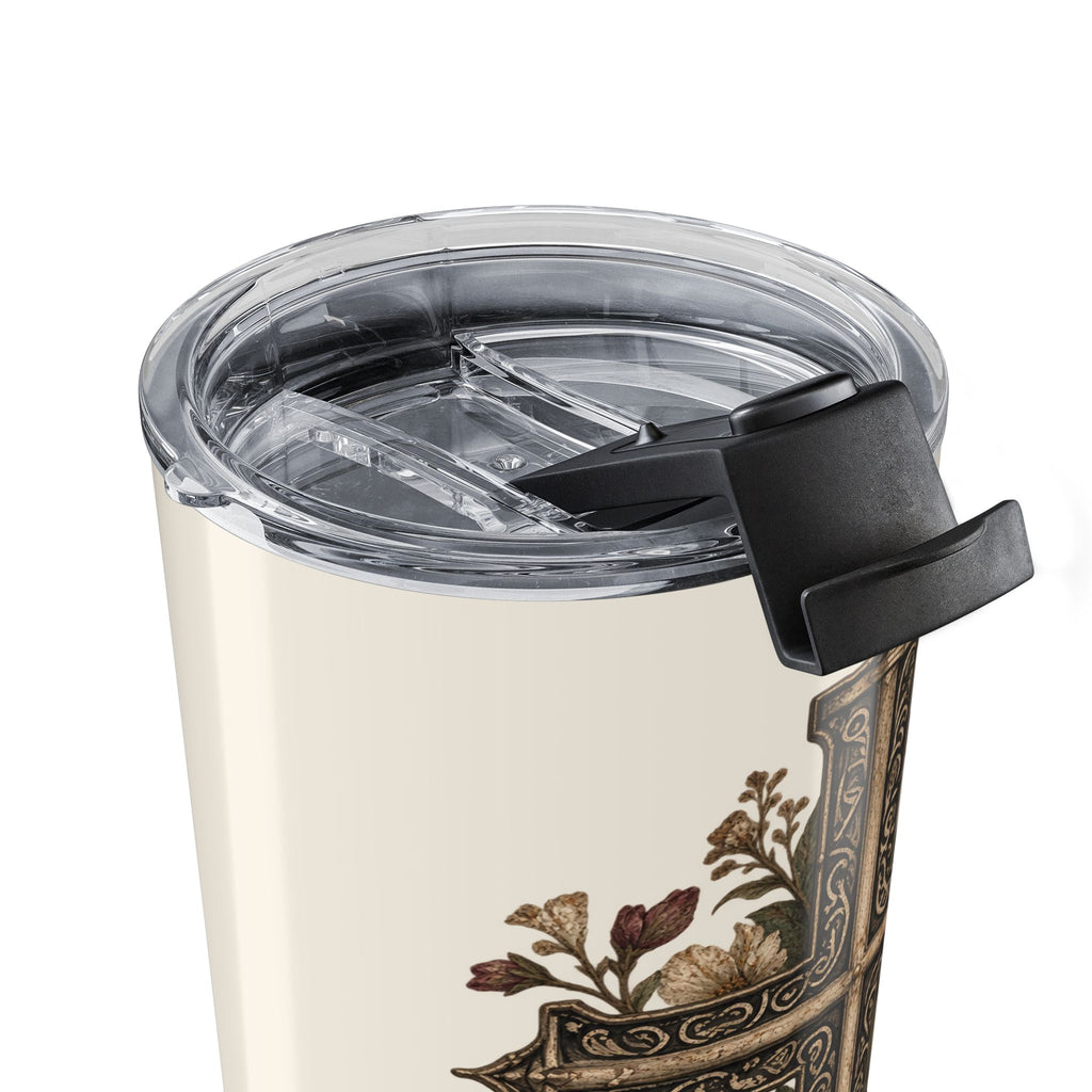20oz Floral Cross Tumbler — Faith Scripture Travel Mug — view 7