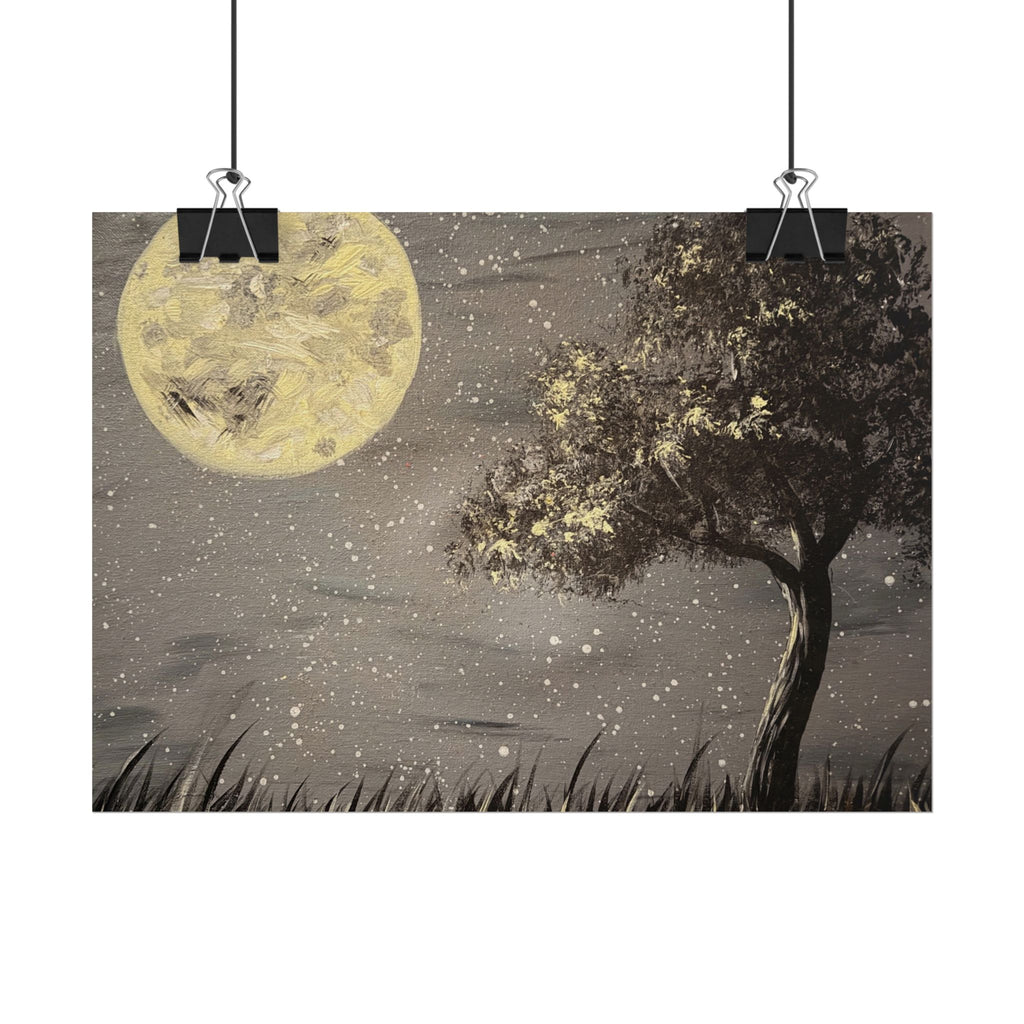 Thieves Moon moonlit landscape fine art print by Abbey Johanna.
