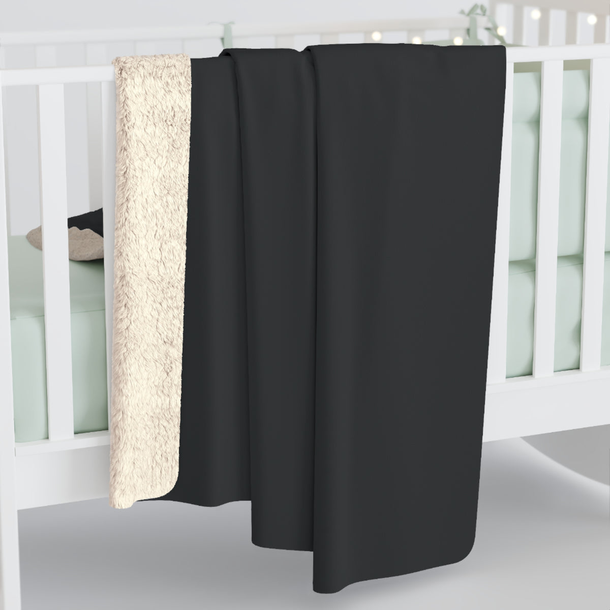 Smoked Charcoal Sherpa Fleece Blanket – product view 4