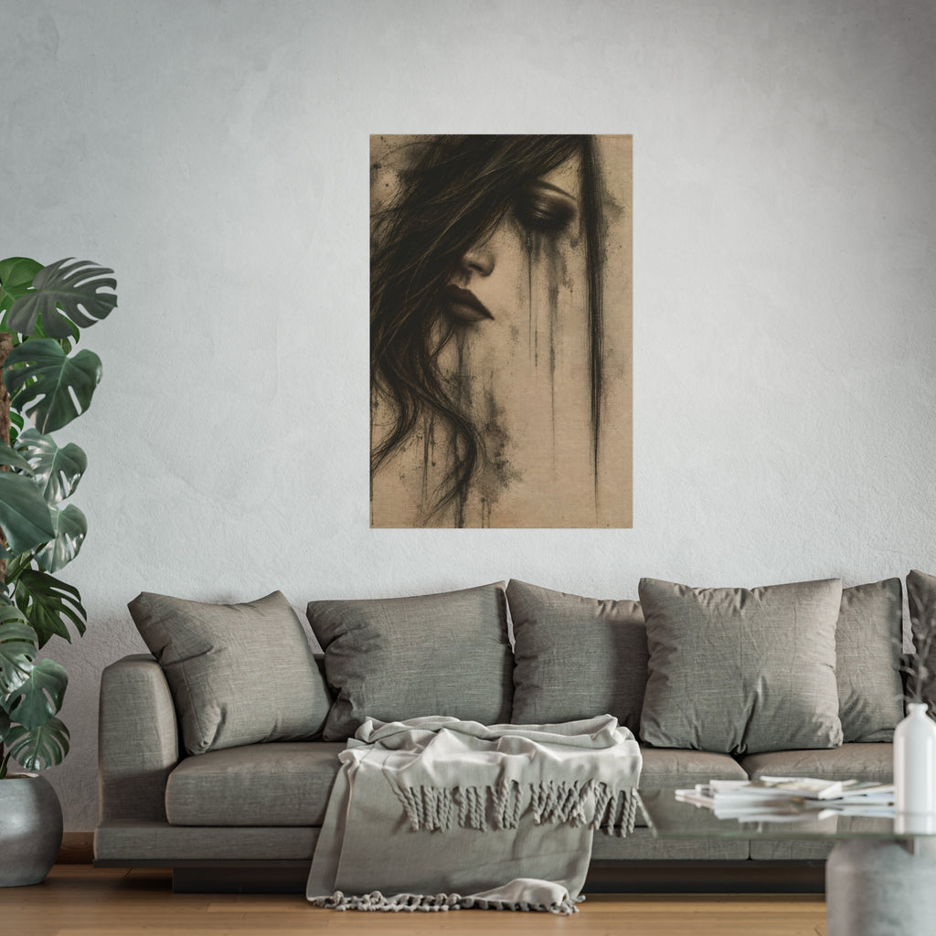 Moody Dark Portrait Wall Art | Charcoal & Graphite Fine Art Print — view 17