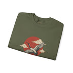Traditional Tattoo-Style Crane Illustration Sweatshirt | Vintage Flash, Limited Palette — view 55