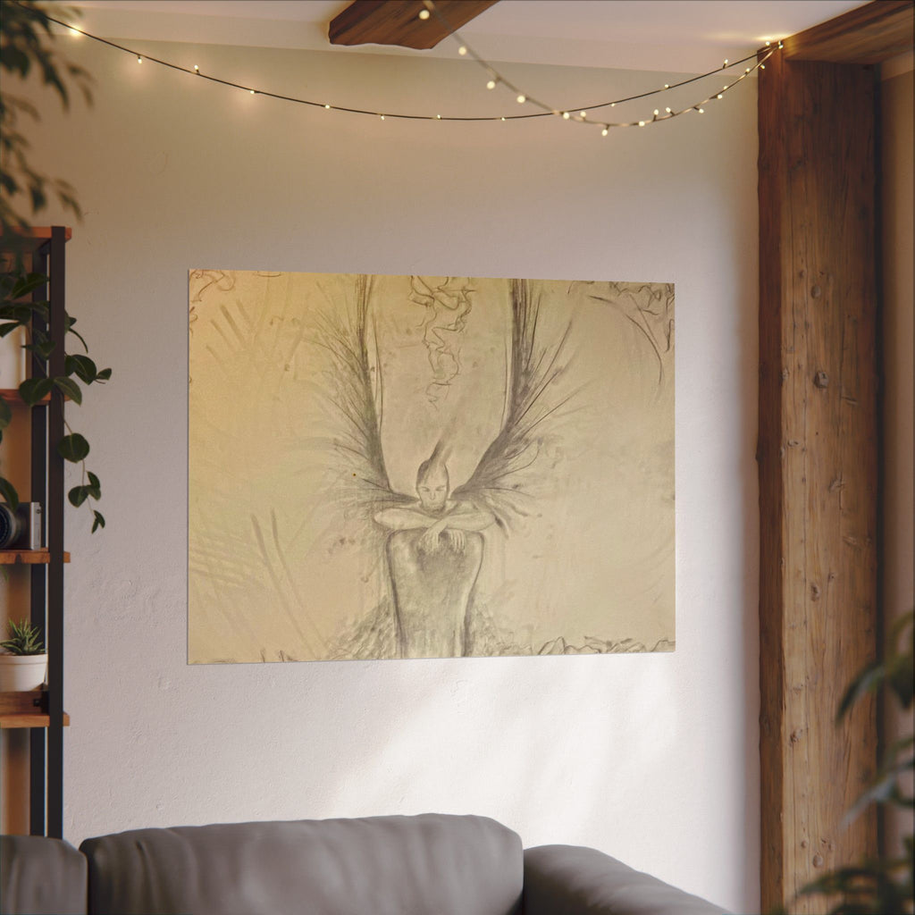 The Guardian charcoal fine art print on textured watercolor paper — product view 12