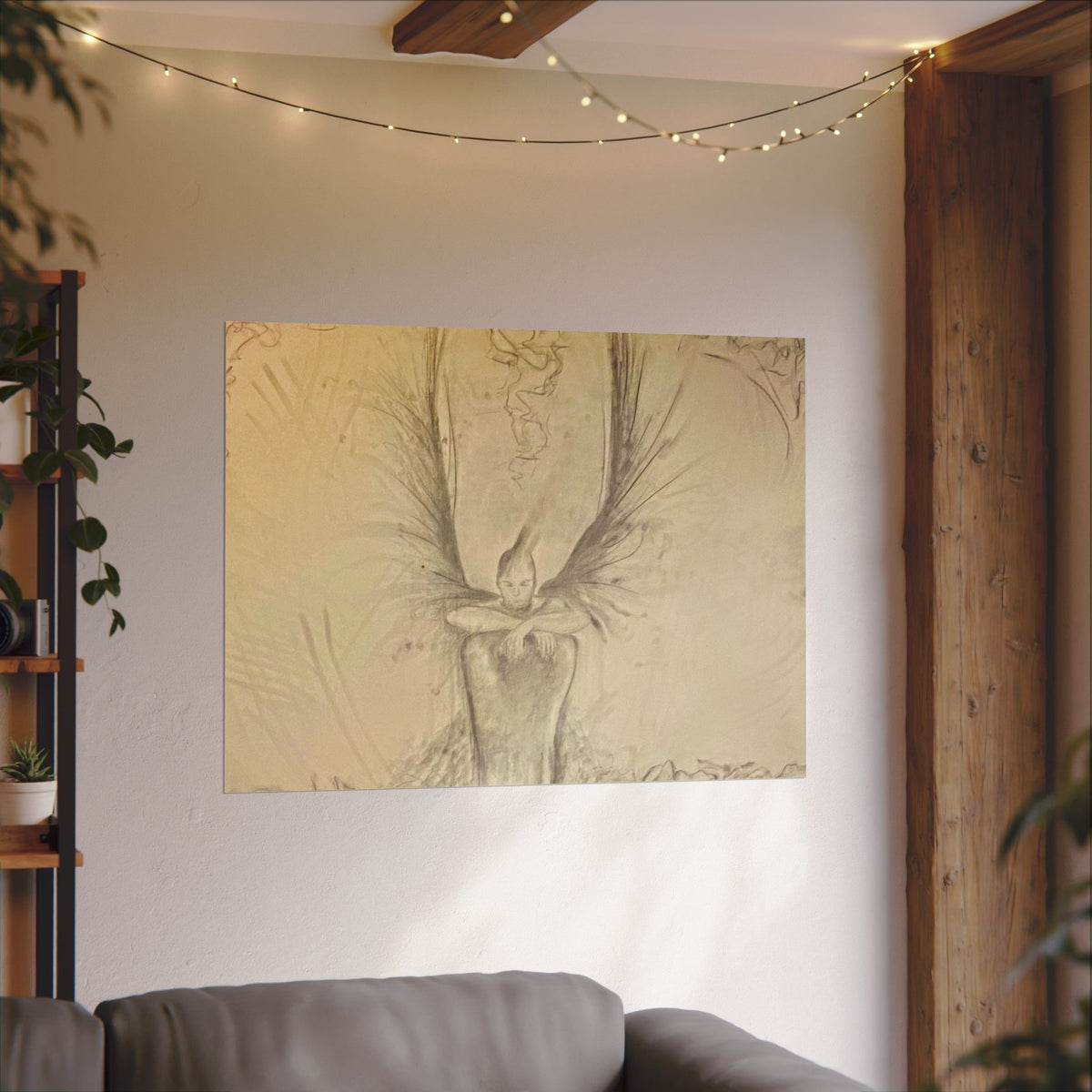 The Guardian charcoal fine art print on textured watercolor paper — product view 12