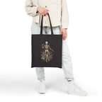 Skeleton with Wildflowers Tote | Gothic Botanicals canvas bag — view 4