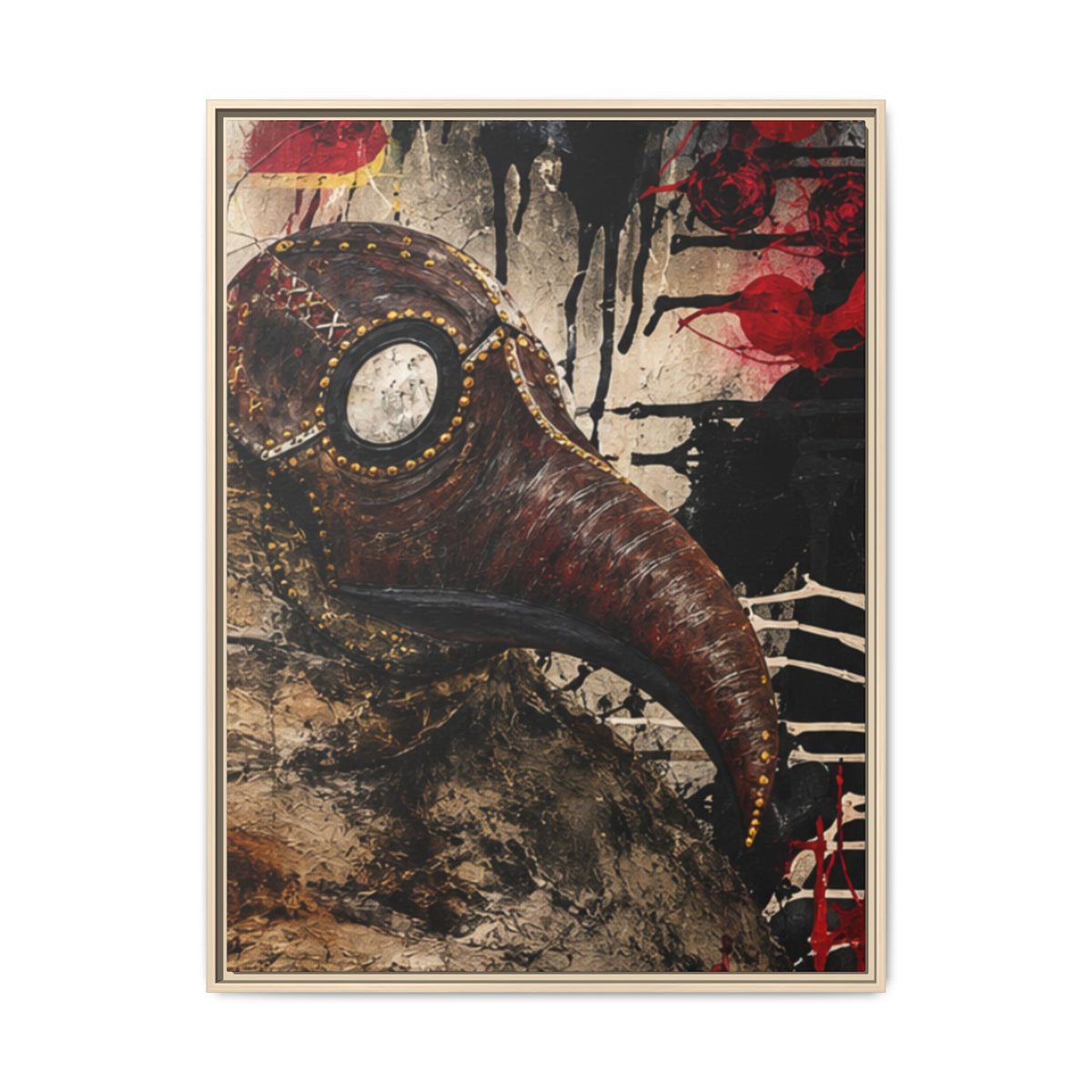 Odd Co. Beauty is Decay – Plague Doctor Framed Canvas | Gothic Dark Wall Art — view 16