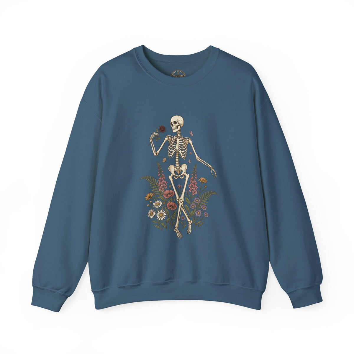 Skeleton with Blooms Crewneck, Gothic Botanicals sweatshirt