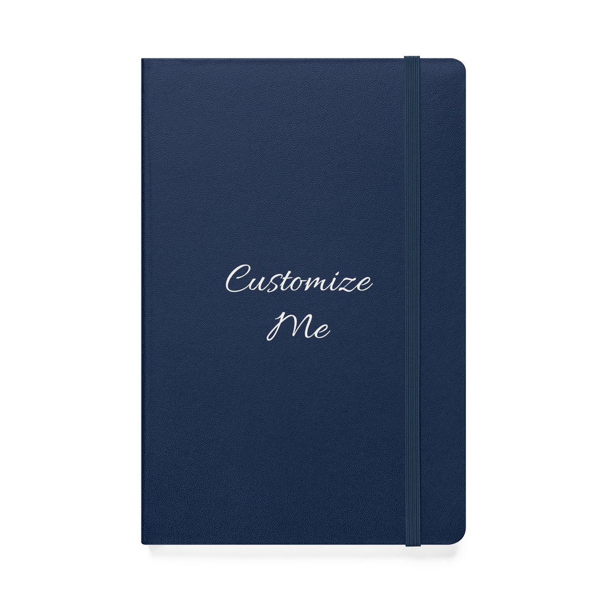 Customizable hardcover notebook with lined cream pages and personalized message option — product view 1