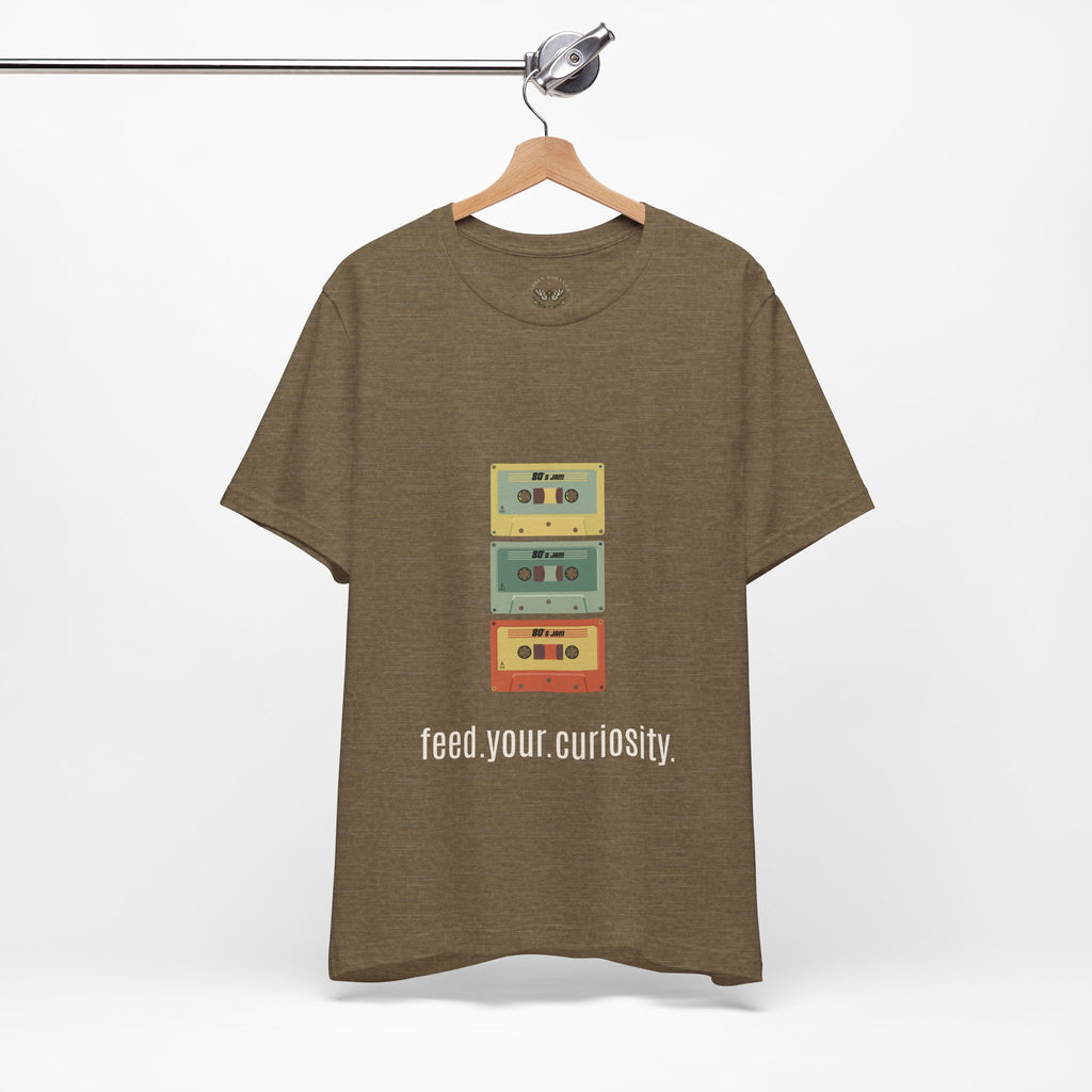 Feed Your Curiosity retro cassette tape graphic T-shirt — product view 18