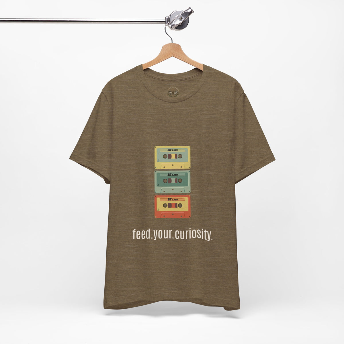 Feed Your Curiosity retro cassette tape graphic T-shirt — product view 18
