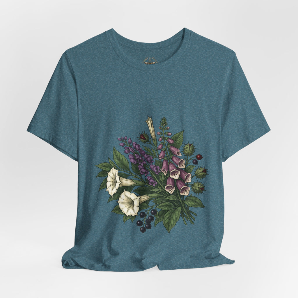 Gothic Botanical 'Look Don't Touch' Tee | Dark Floral Illustration