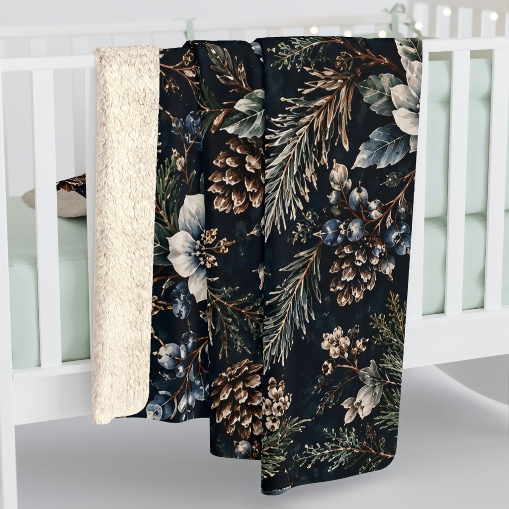 Midnight Garden Sherpa Throw | The Winter House Collection