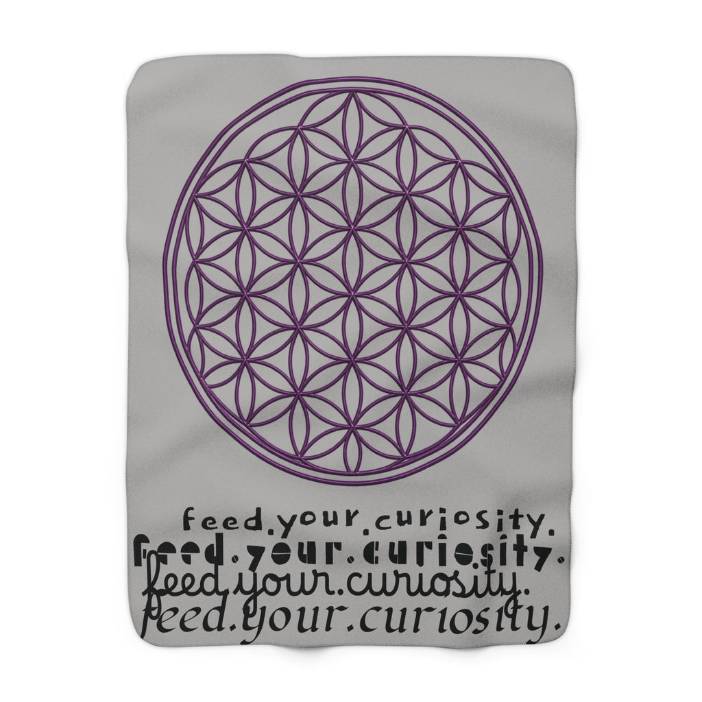 Feed Your Curiosity- Flower of Life - Sacred Geometry Sherpa Fleece Blanket — view 4