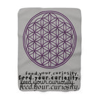 Feed Your Curiosity- Flower of Life - Sacred Geometry Sherpa Fleece Blanket — view 4