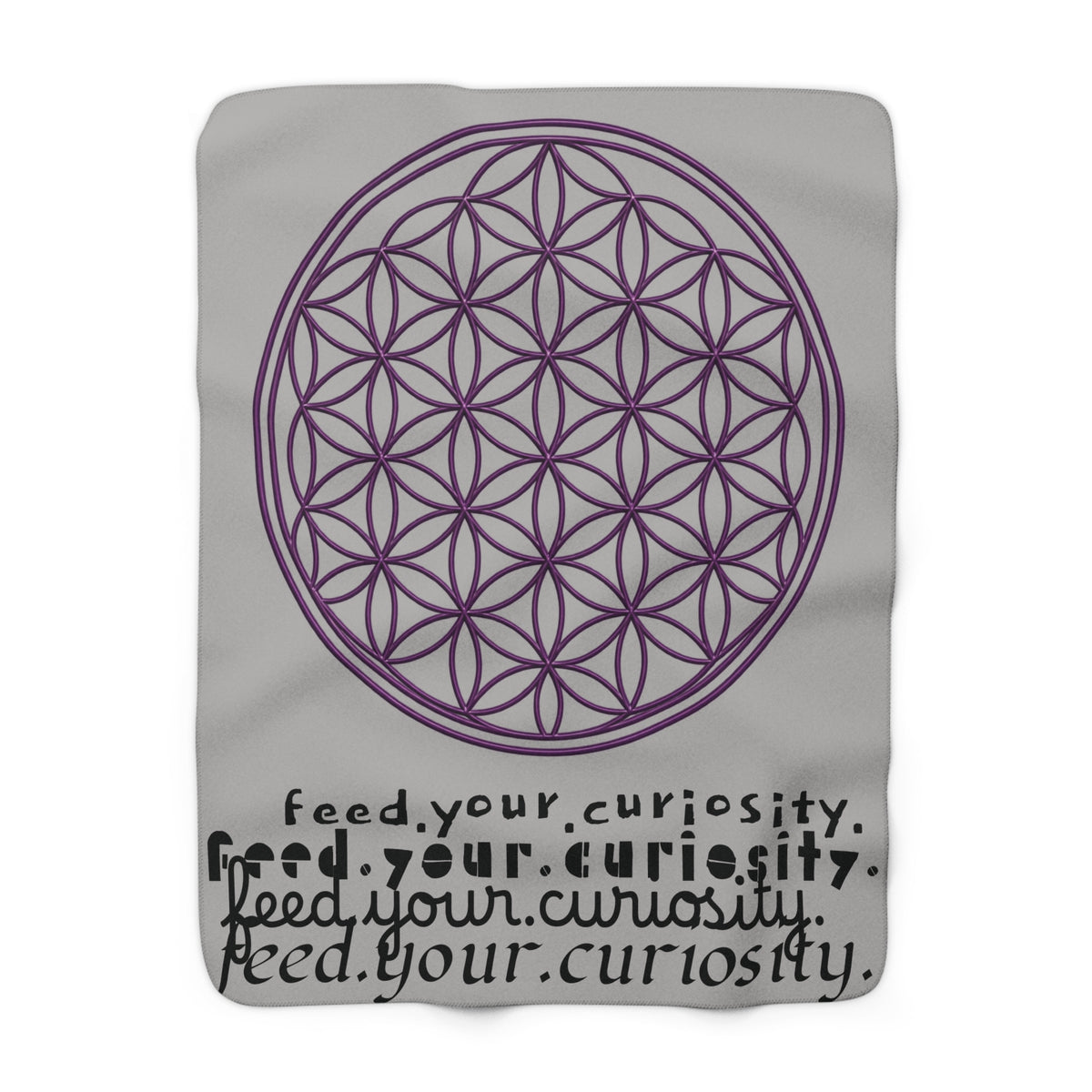Feed Your Curiosity- Flower of Life - Sacred Geometry Sherpa Fleece Blanket — view 4