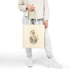 Skeleton with Wildflowers Tote | Gothic Botanicals canvas bag — view 6