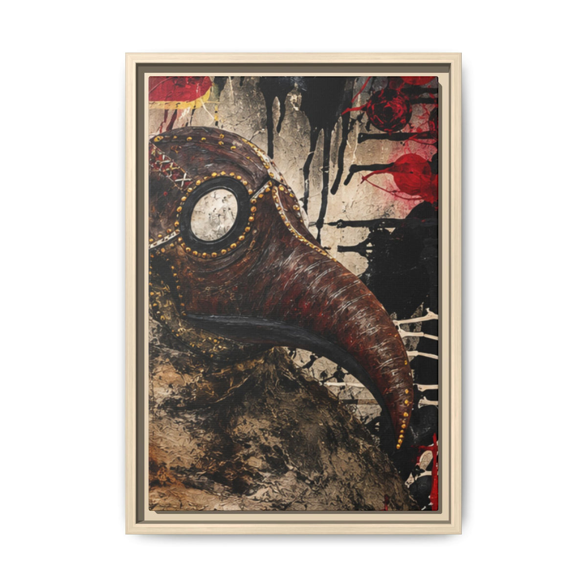 Odd Co. Beauty is Decay – Plague Doctor Framed Canvas | Gothic Dark Wall Art — view 1