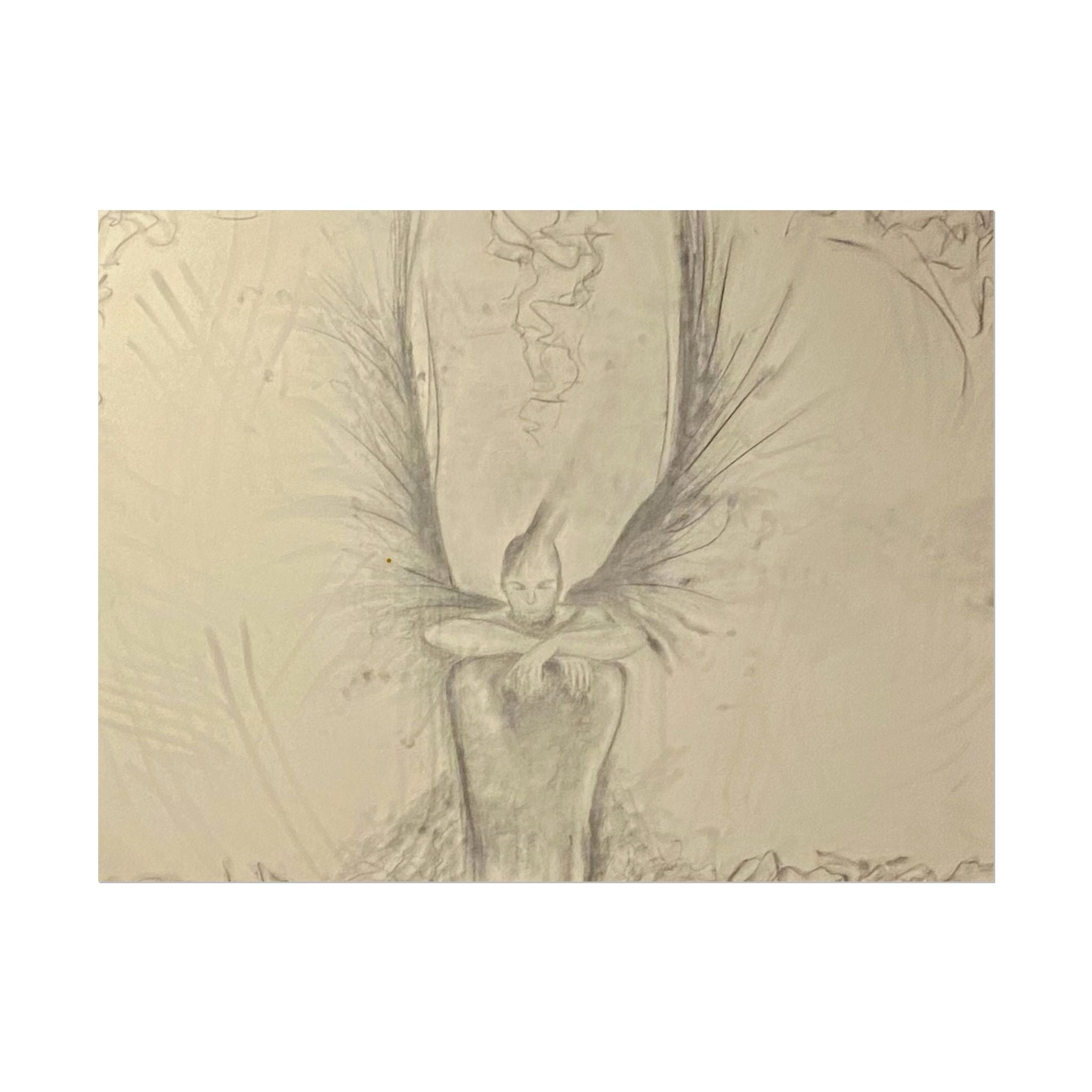 The Guardian — Original Charcoal Fine Art Print | Textured Watercolor Paper