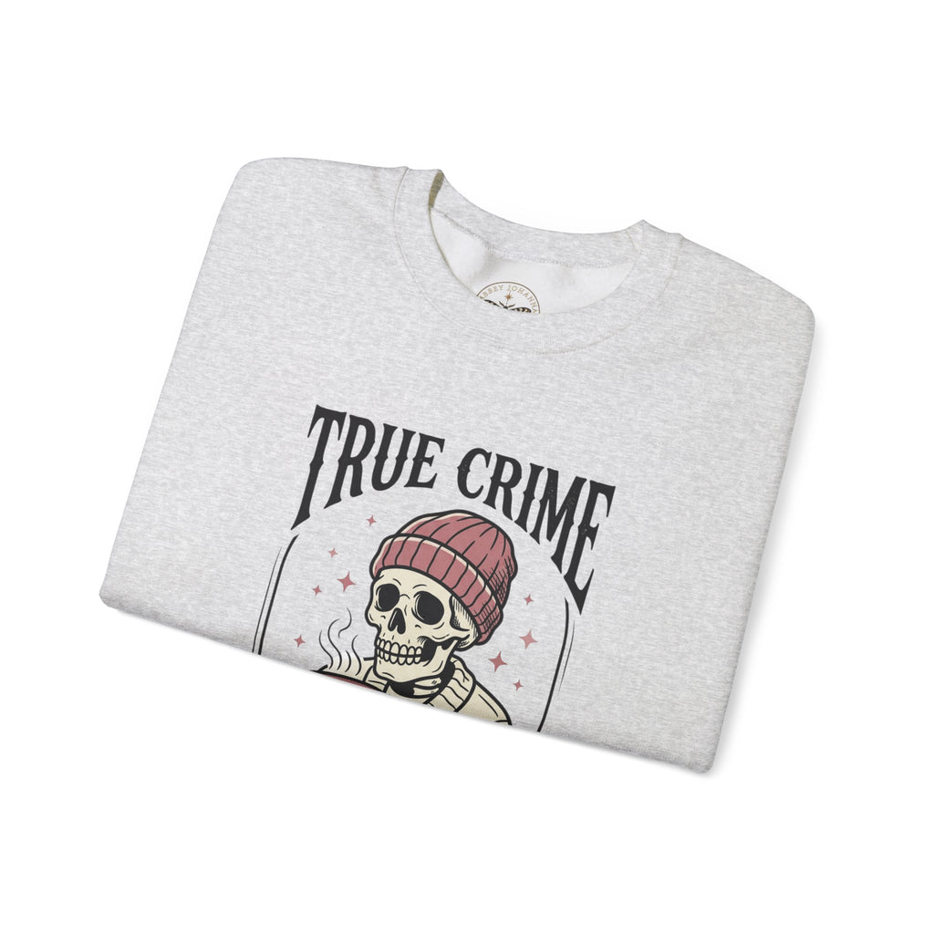 True Crime and Tea Sweatshirt | Skull Tea Mug Graphic, Podcast Lover Crewneck — view 9