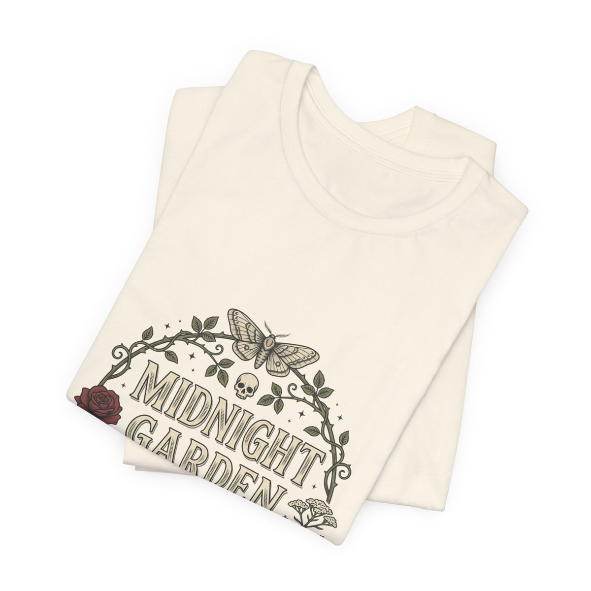 Midnight Garden Society Tee | Gothic Botanicals, Victorian Floral Crest — view 7